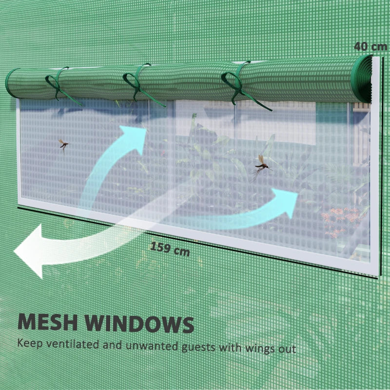 Green 19 x 9.8ft Walk-In Greenhouse