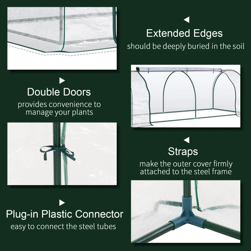 Durable Tunnel Greenhouse with Roll-Up Door