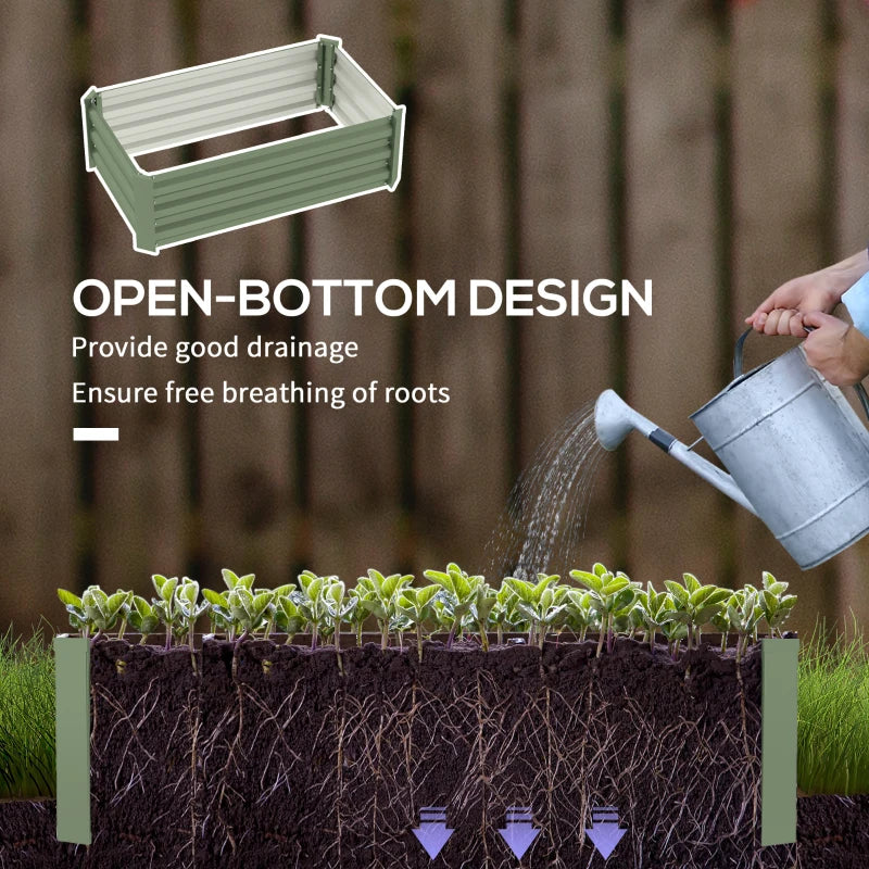 60 x 100cm Galvanised Steel Planters - Set of Two