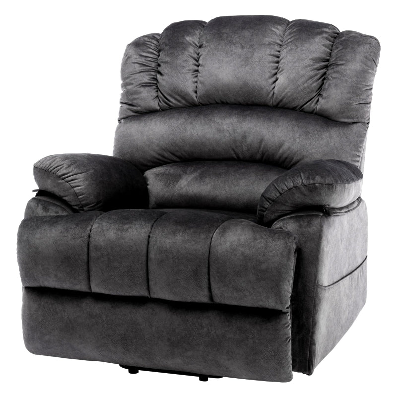 Electric Power Lift Recliner Chair with Heating, Massage, Vibration, USB Ports, and Side Pockets - Grey, 103x100x106 cm