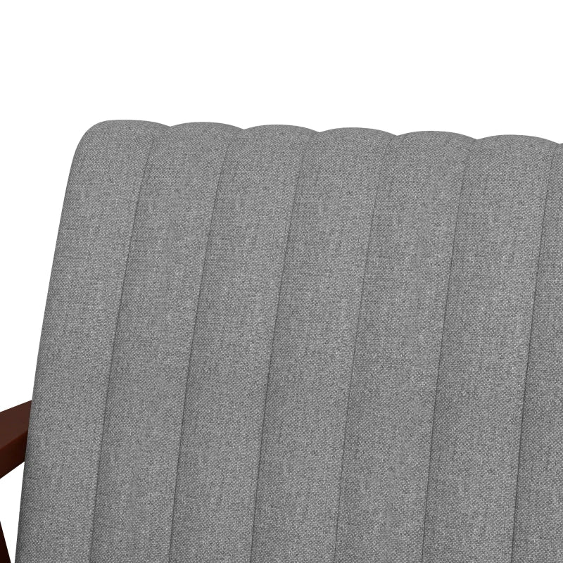 Mid Century Grey Accent Chair with Wooden Legs for Stylish Living Room Decor