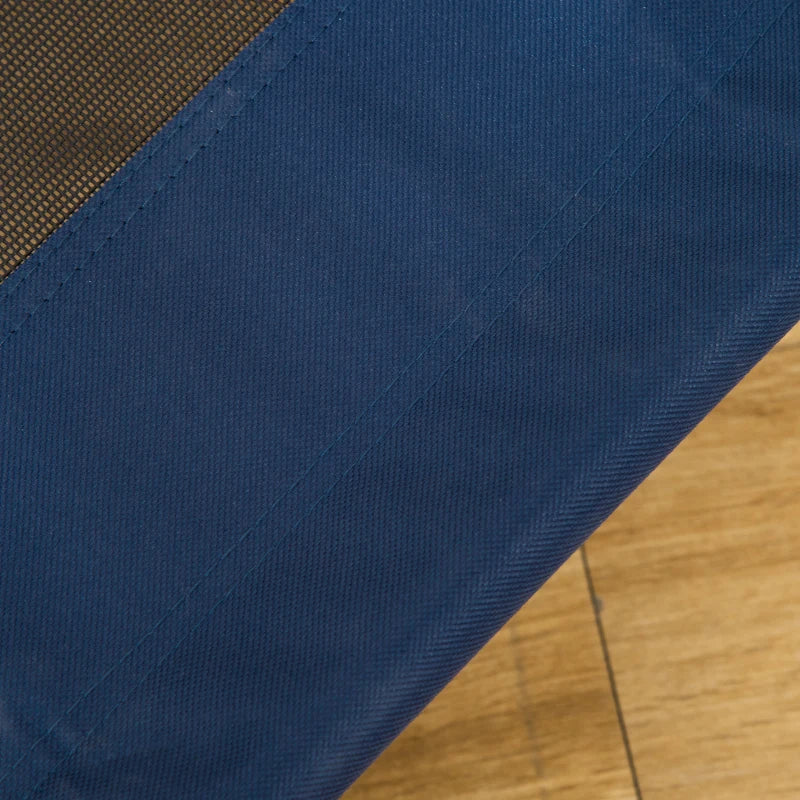 Blue Medium Raised Dog Bed - Elevated Pet Cot for Dogs & Cats - Portable Camping Basket for Pets