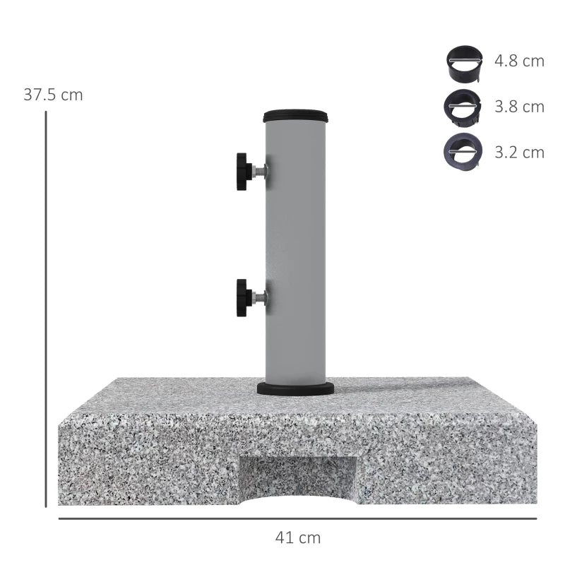 Grey Granite Umbrella Base with Wheels - 28kg Heavy Duty Stand