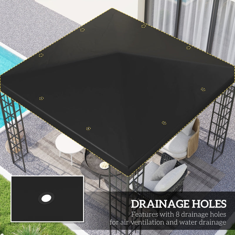 Durable Black 3x3m Gazebo Frame Replacement