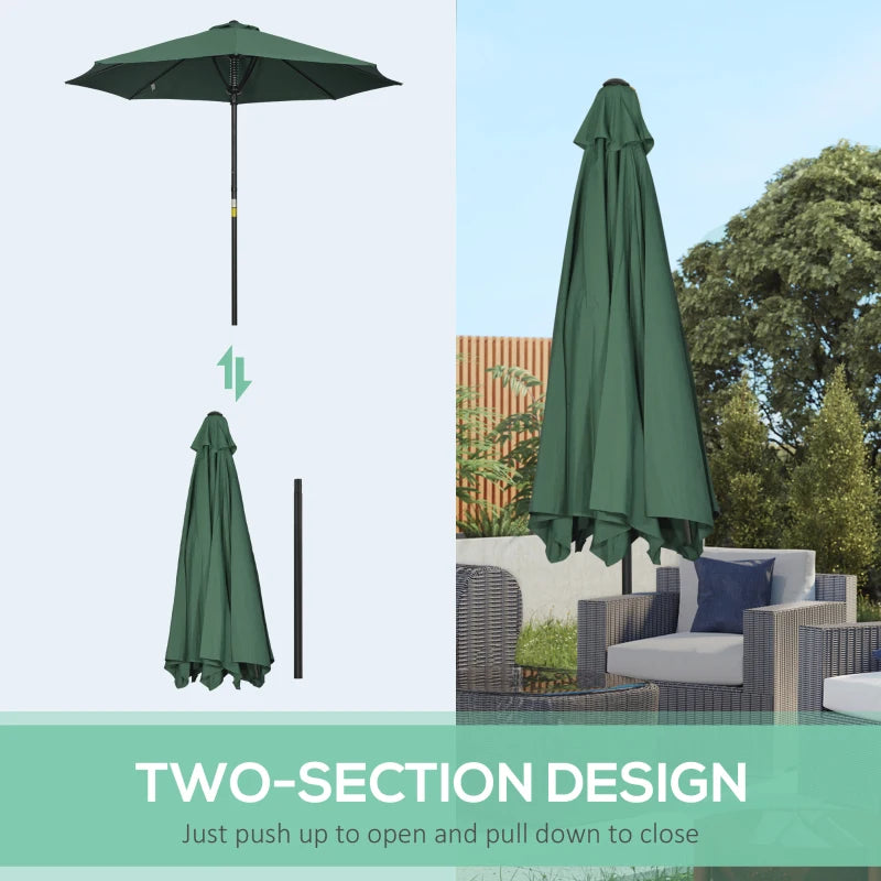 Green 3m Outdoor Market Umbrella with 8 Ribs