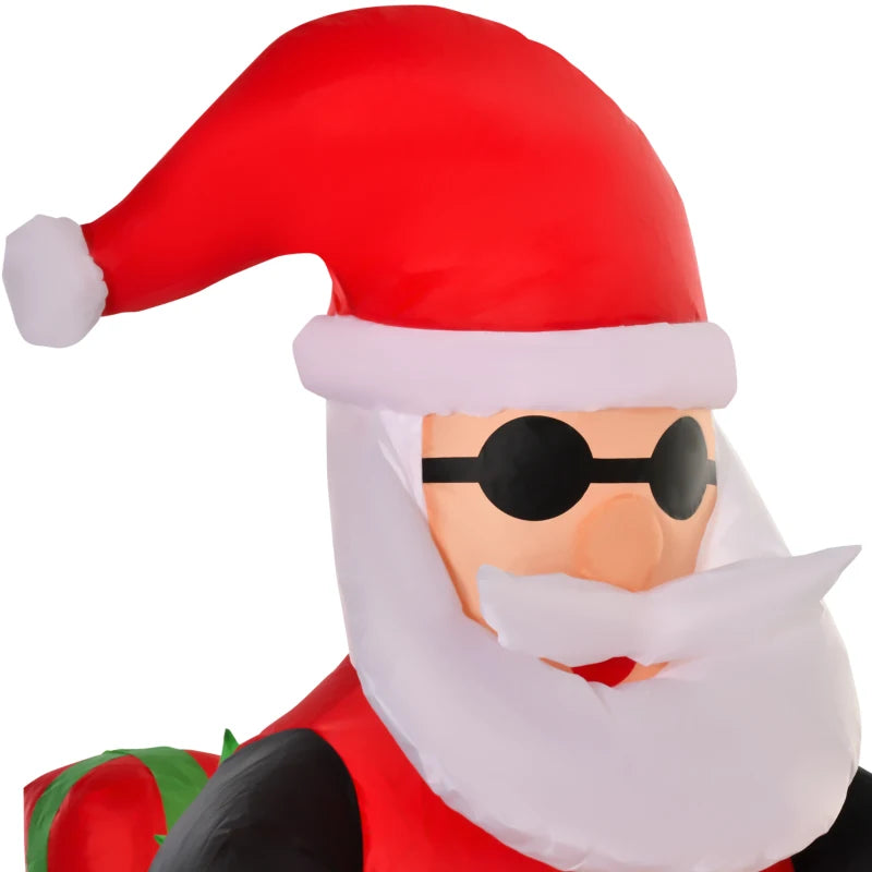 5.5ft Inflatable Santa Claus on Motorcycle - Christmas Blow Up Yard Decoration for Festive Garden Décor