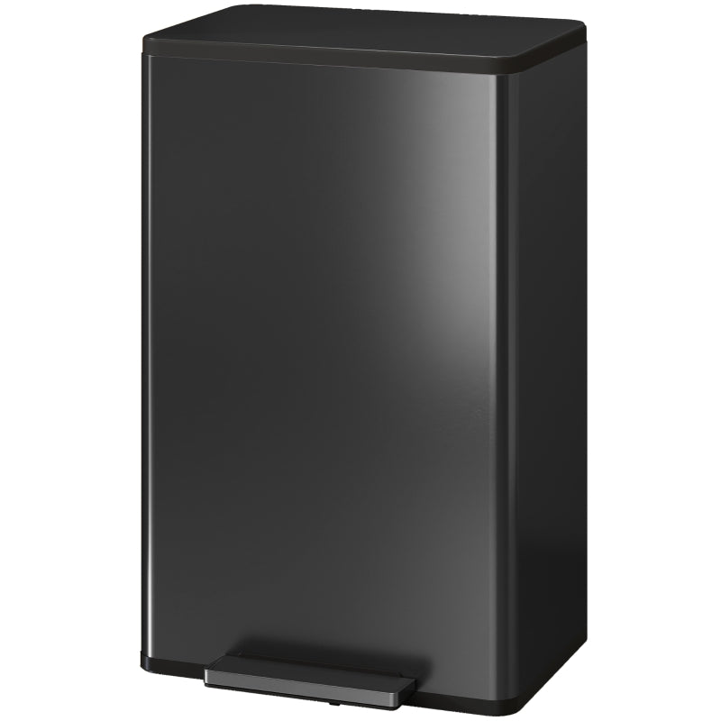 45L Pedal Kitchen Bin with Soft-Close Lid, Stay-Open Feature, Removable Inner Bucket & Odor Control - Ideal for Home & Office