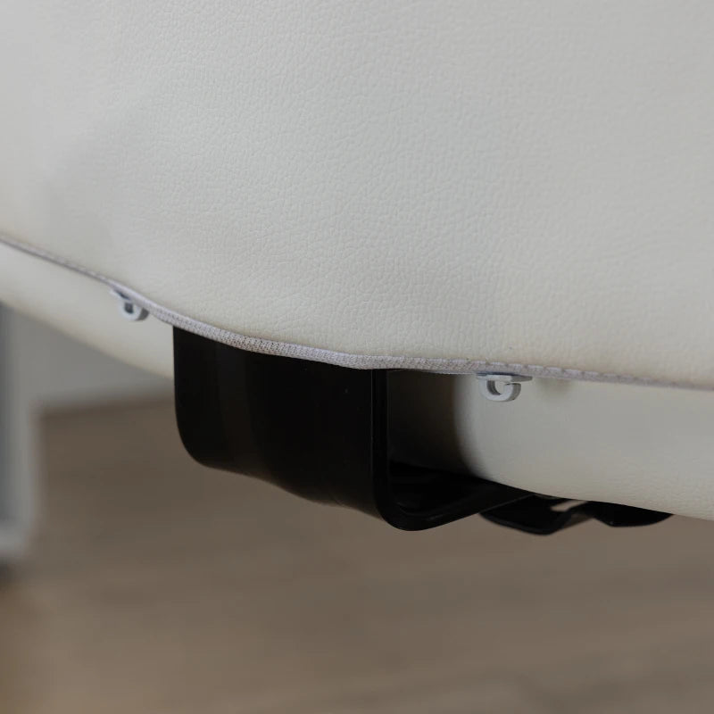 Vinsetto Armless Faux Leather Office Chair - Modern White Design for Home & Office, Ergonomic Comfort, Stylish Seating