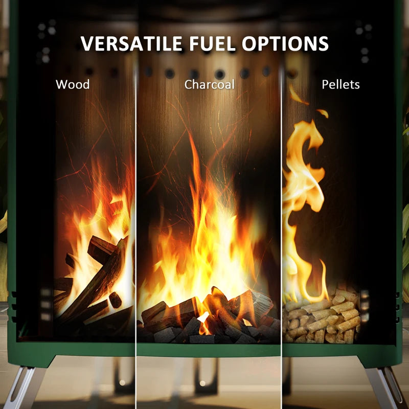 Portable Smokeless Fire Pit - 16x16 cm Stainless Steel Wood Burning Tabletop Fire Pit for Garden & Camping - Green