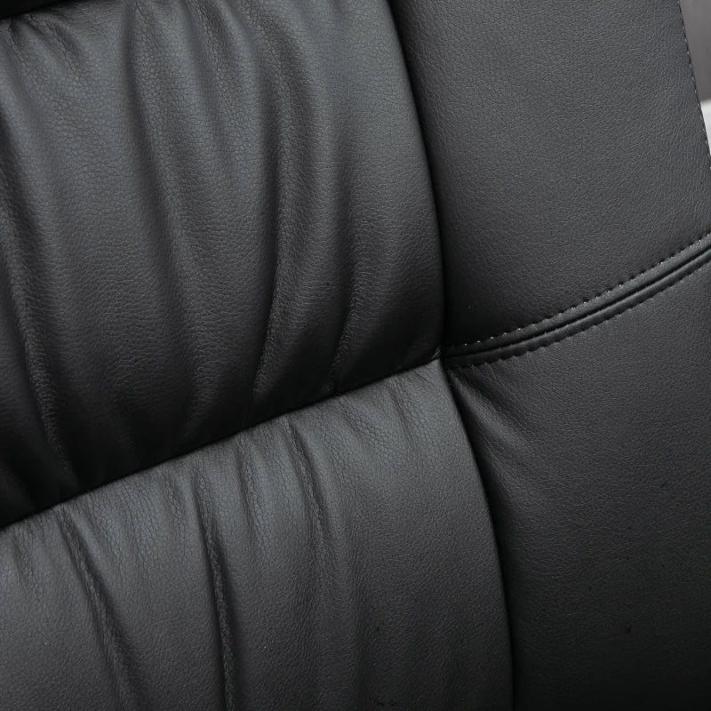 Vinsetto Ergonomic PU Leather Office Chair with 13cm Padded Seat Adjustable Height and Rolling Wheels Black