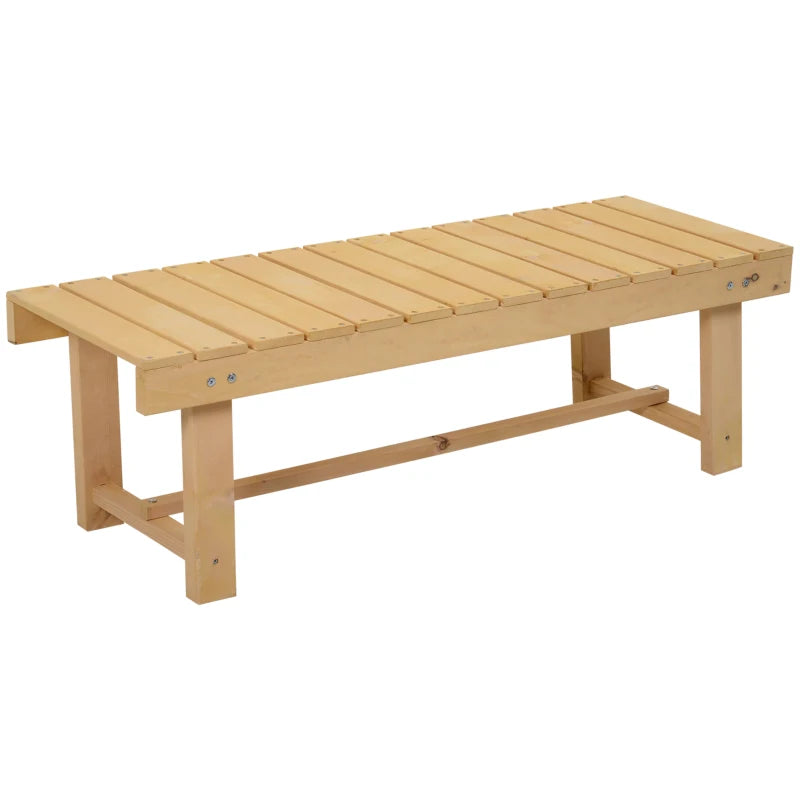 Wooden Garden Loveseat Bench - Natural Fir, 2-Seater (110L x 38W cm)