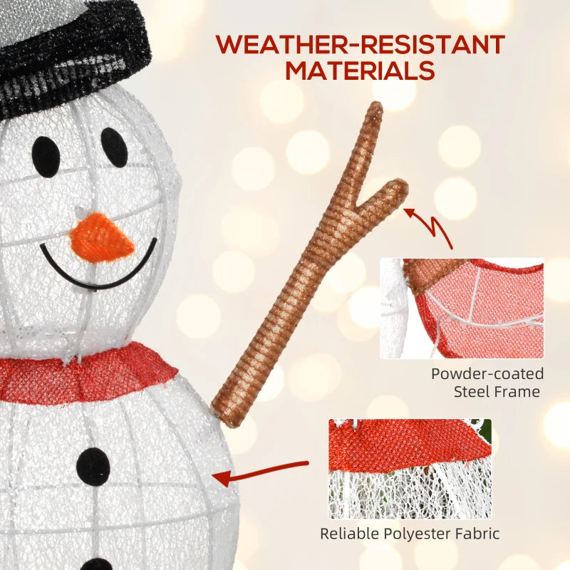 3ft 78 LED Light Outdoor Snowman Decoration with Accessories - Perfect Holiday Yard Decor for Christmas