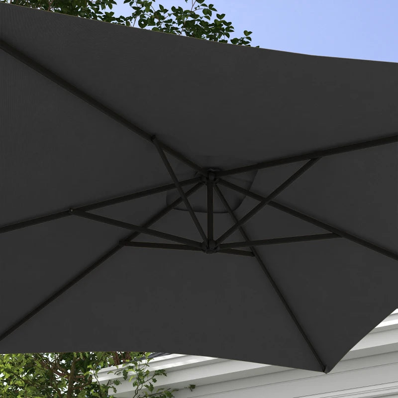 Grey 3m Overhanging Cantilever Parasol with Cross Base