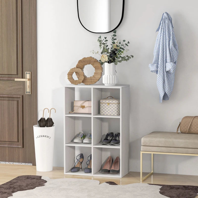 Modern 6-Cube Bookshelf in White - Stylish Storage Solution for Home, Office, or Kids' Room - Versatile Organizer