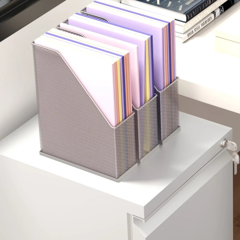 Vinsetto 2-Drawer Mobile Filing Cabinet - Lockable Steel File Storage for Letter, A4 & Legal Size - Pre-Assembled White