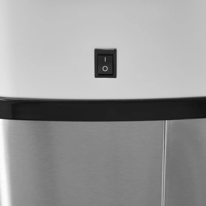 Stainless Steel 58L Touchless Kitchen Sensor Dustbin - Automatic Silver Rubbish Garbage Waste Bin for Home & Office