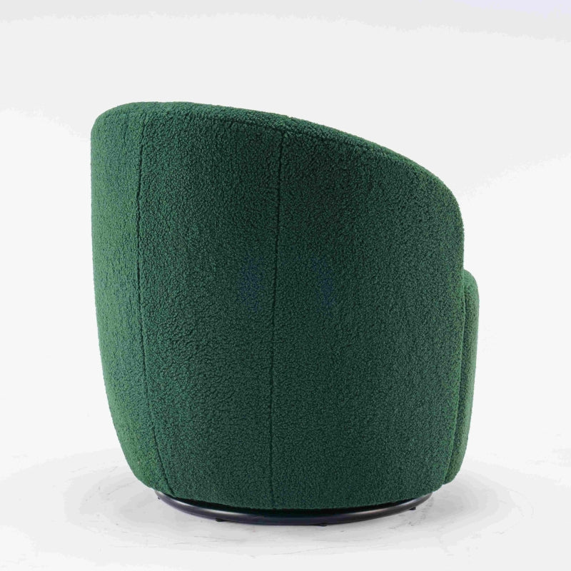 Ergonomic Dark Green Swivel Armchair with 360° Rotation for Reading Room, 64x64x71 cm