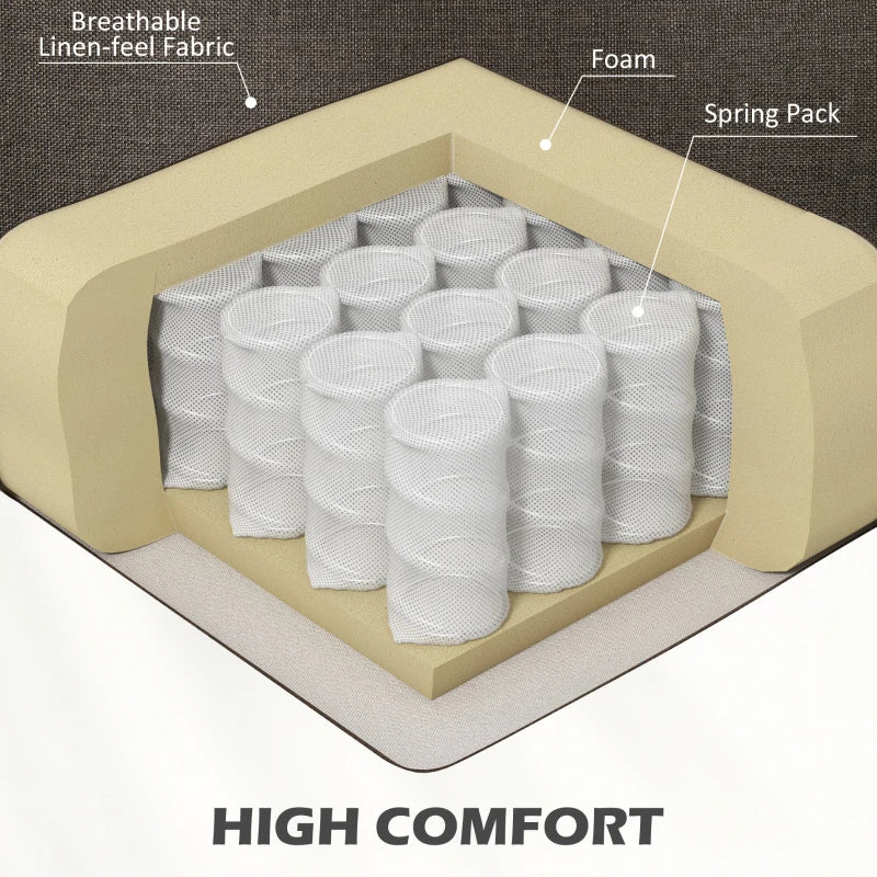 Mid-Century Dark Brown Armchair with Pocket Springs for Stylish Living Room Comfort