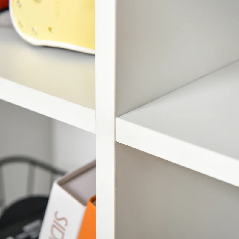 Stylish Six-Cube Bookcase in White Wood Effect - Modern Storage Solution for Home or Office Organization