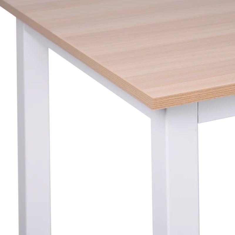 Modern White Computer Desk 120x60cm - Stylish Writing Table Workstation for Home Office & Study with Metal Frame, Easy Assembly