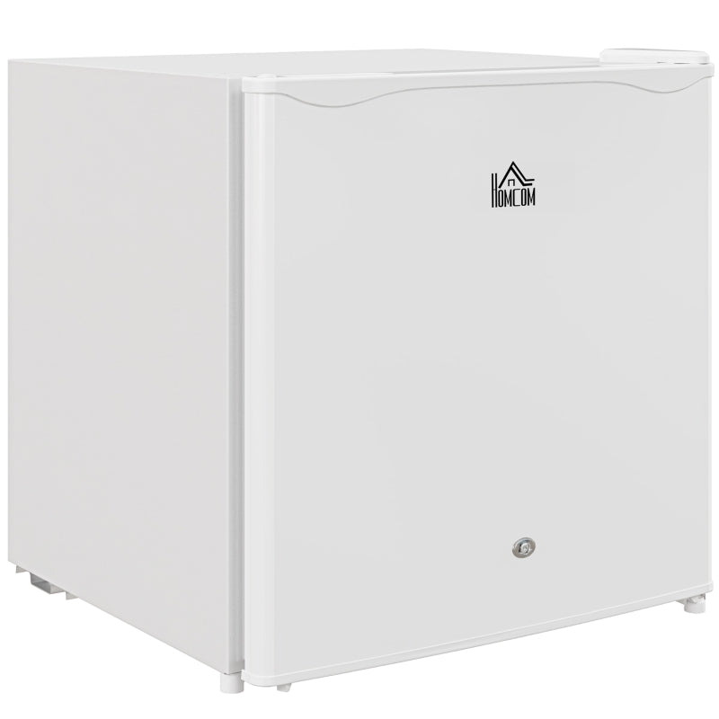 46L Lockable Countertop Fridge - Cream White Mini Refrigerator for Home, Office, and Dorm - Compact & Stylish Design