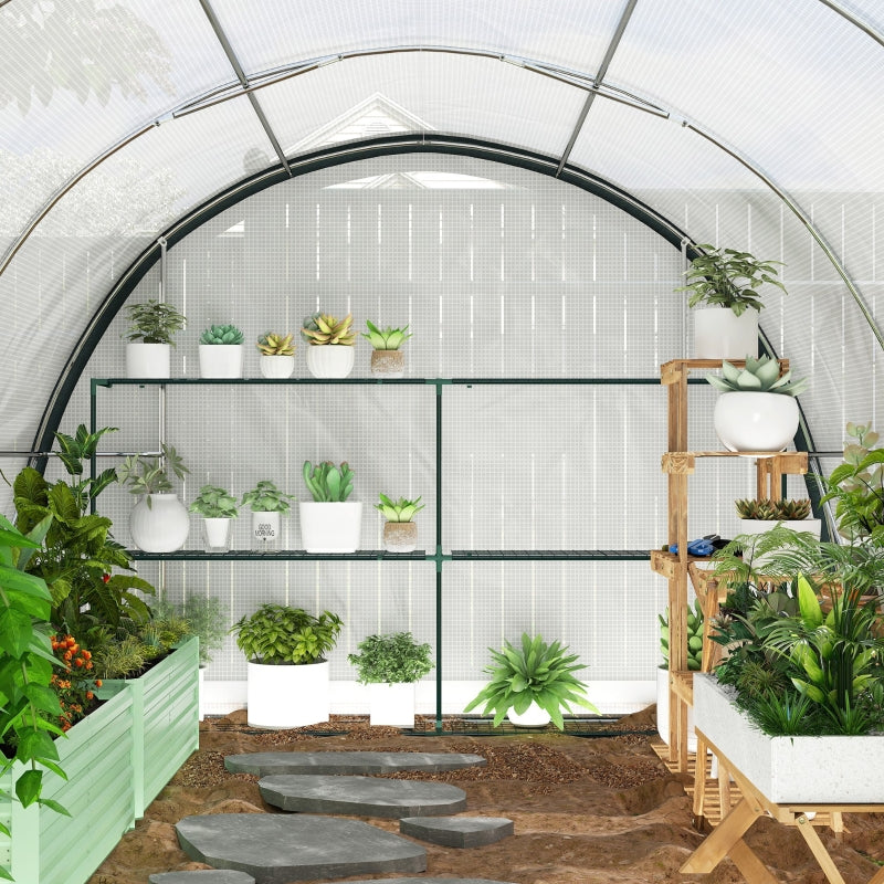 Spacious Walk-In Tunnel Greenhouse with Accessories