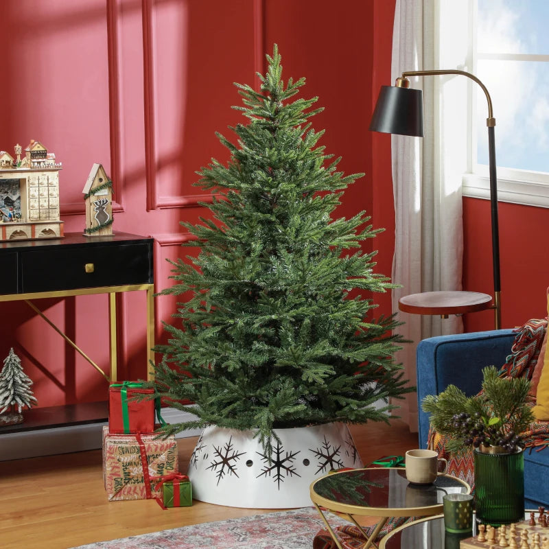 5ft Bushy & Bare Green Artificial Christmas Tree - Lush Holiday Decor for Home & Office, Easy Setup, Realistic Look