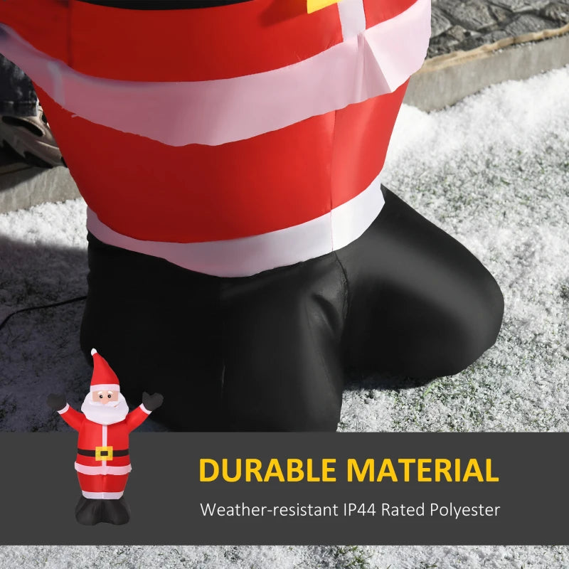 4ft Inflatable Christmas Santa Claus Decoration with LED Lights - Air Blown Outdoor Holiday Yard Décor
