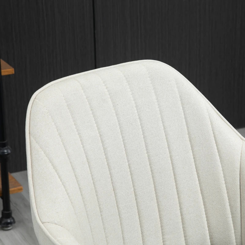 Vinsetto Beige Home Office Chair - Comfortable Swivel Desk Chair with Golden Base, Stylish Vanity Chair for Teens & Adults