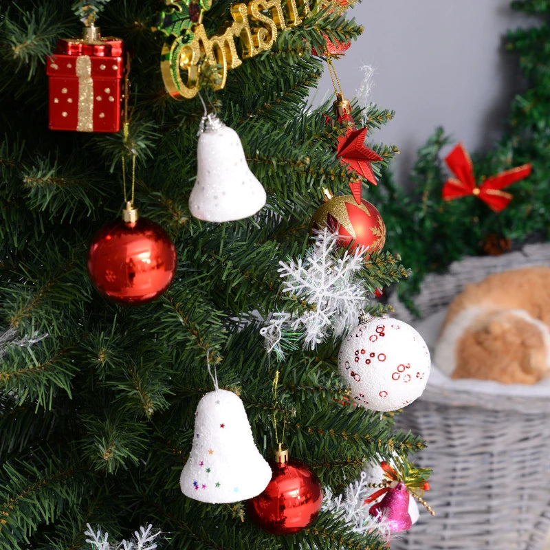 7ft Unlit Pencil Slim Artificial Christmas Tree - Realistic Green Branches with Sturdy Stand for Holiday Decor