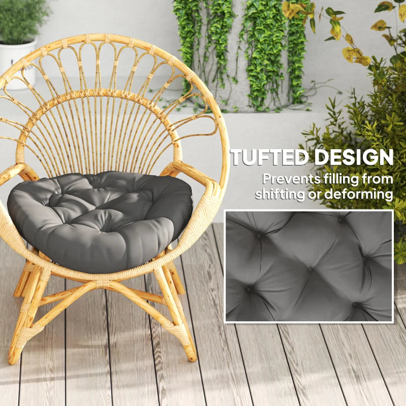 Set of 2 Dark Grey Outdoor Cushions 60cm - Weather Resistant Garden Pillows
