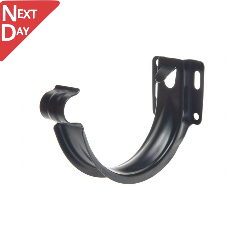 115mm Half Round Black Coated Galvanised Steel  'Short-back' Fascia Bracket