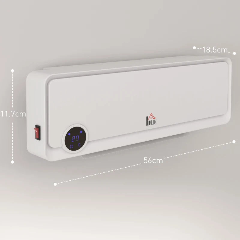 Electric Wall Downflow Heater 2000W with Timer Remote Oscillation for Home Office Bedroom