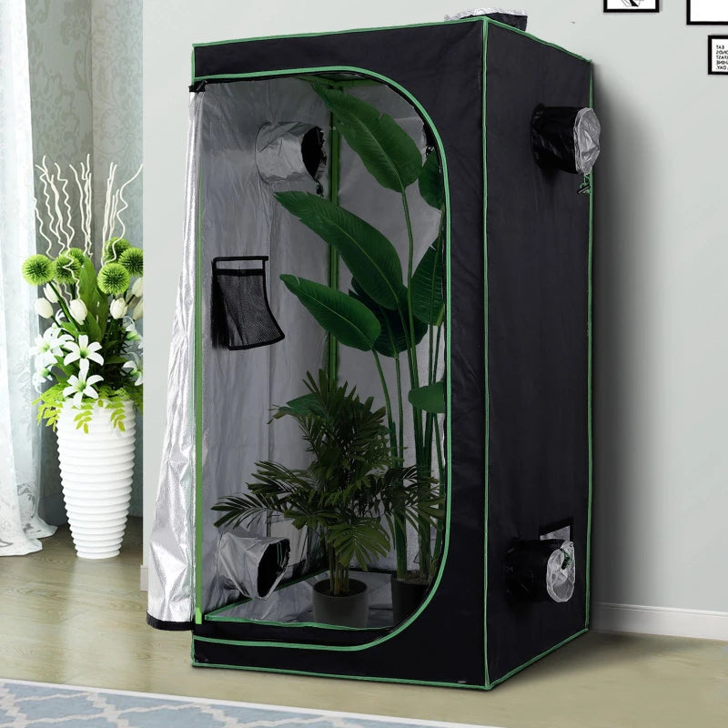 Black Hydroponic Grow Tent with Adjustable Vents, 80x80x160cm