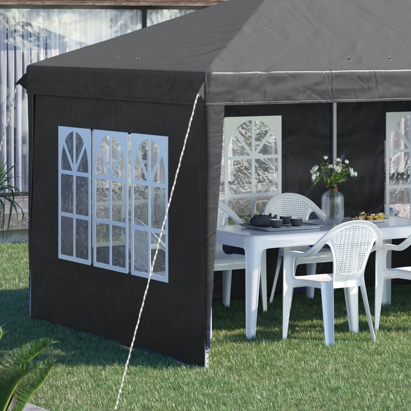 Grey 3x6m Pop-Up Gazebo with Removable Walls