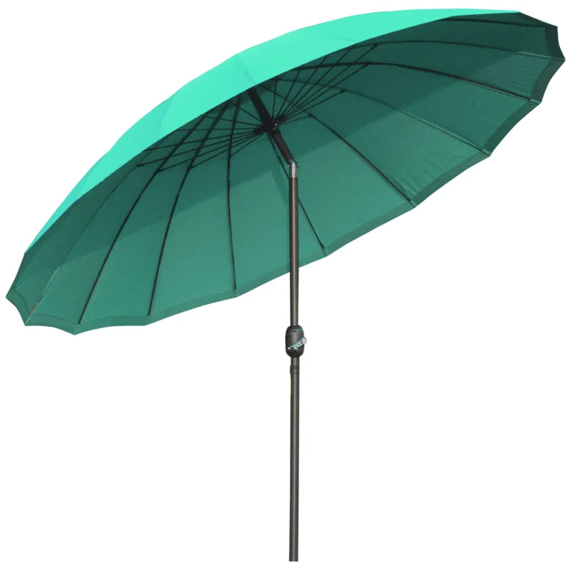 Green 2.5m Crank & Tilt Garden Parasol Umbrella