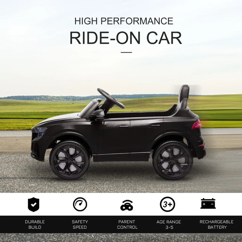 Licensed Audi RS Q8 Electric Ride On Car with Remote Control for Kids Black