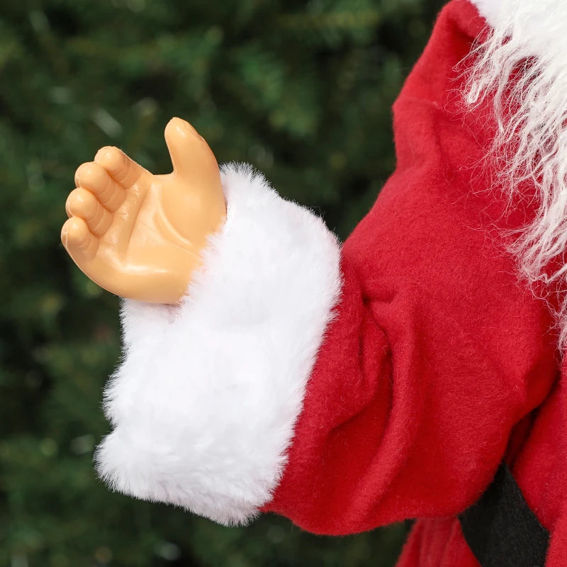 Life Size Voice-Activated Santa Claus Christmas Decoration with Twinkling LED Lights - Festive Red Holiday Decor