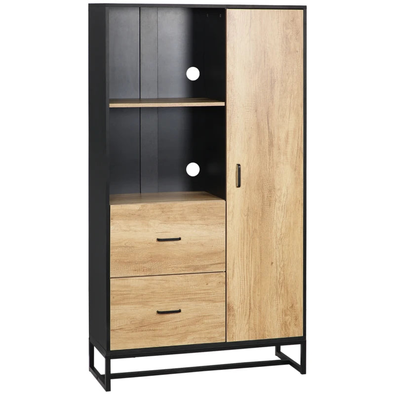Tall Kitchen Cupboard - Freestanding Pantry Cabinet with Adjustable Shelves, Drawers & Soft Close Door - 160cm Storage Solution