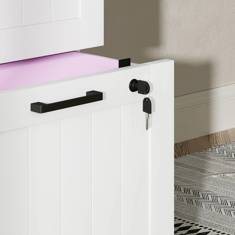 Secure 4 Drawer Filing Cabinet with Lock - Adjustable Hanging Bars for A4 Files - Stylish White Office Storage Solution