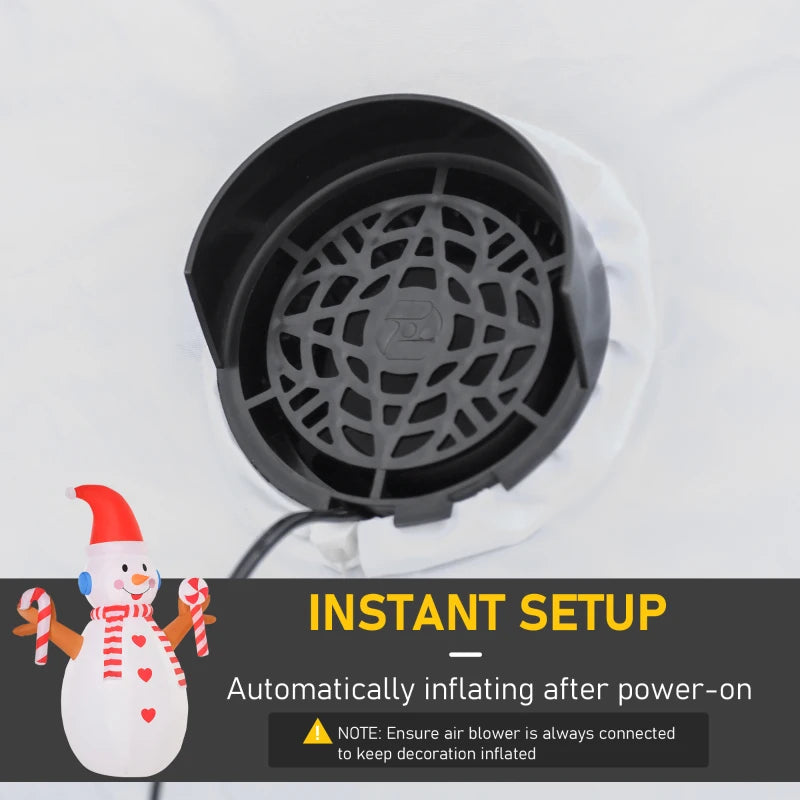 8ft Inflatable Christmas Snowman with Candy & Rotating Lights - Perfect Indoor/Outdoor Holiday Lawn Decoration & Party Prop