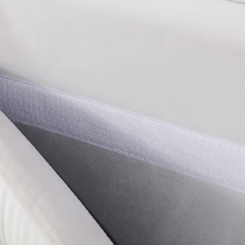 Upholstered Double Bed with Hydraulic Storage & Headboard - Full-Size Beige Bed for Bedding Storage, 210x159x90 cm