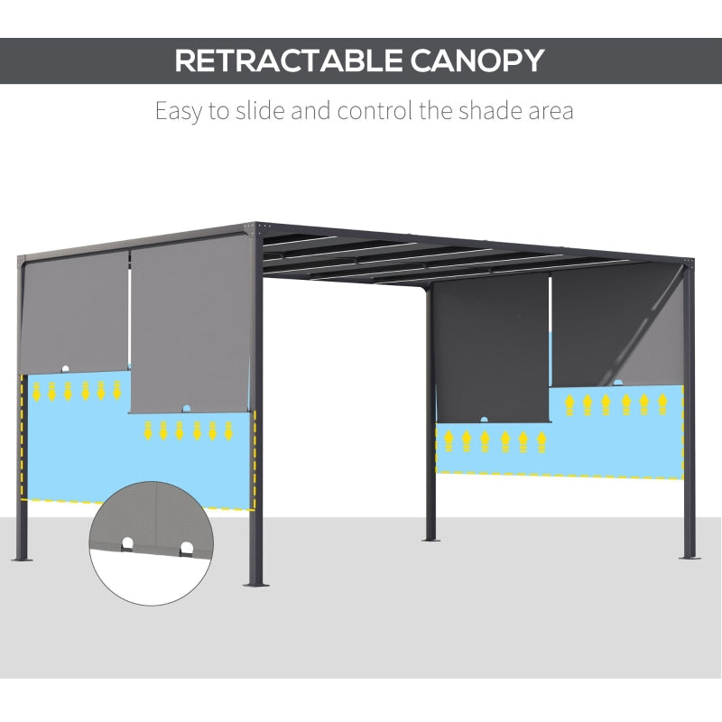 3m x 4m Solar Powered Metal Pergola With LED Lights