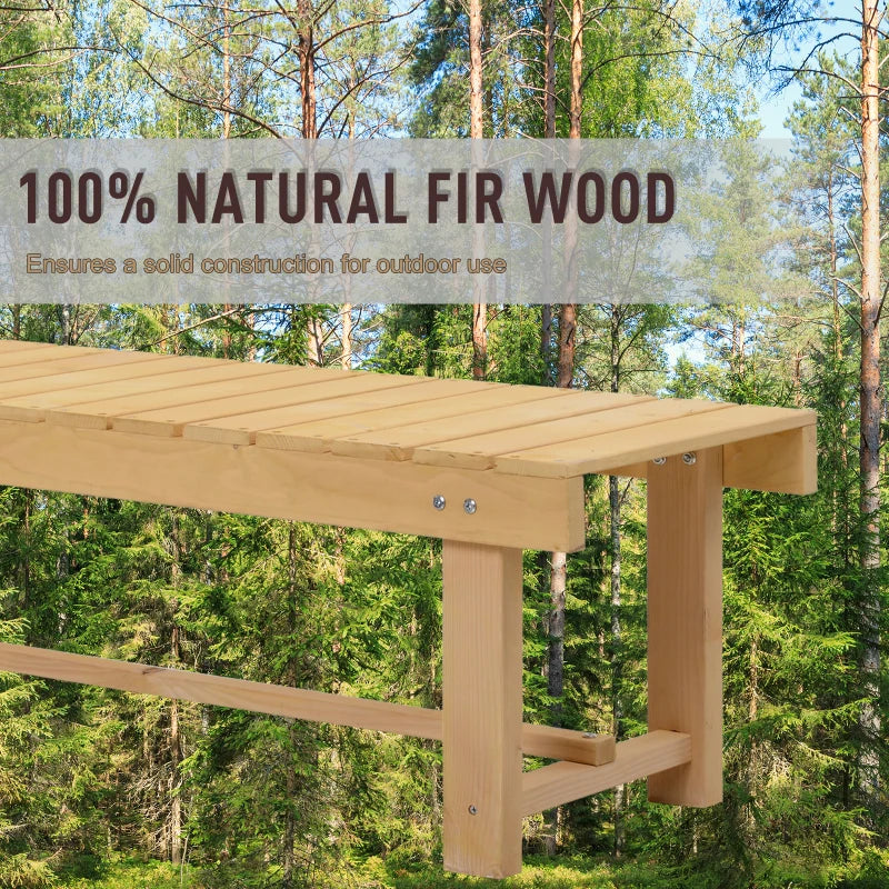 Natural Fir Wood 2-Seater Garden Bench 110x38x35 cm