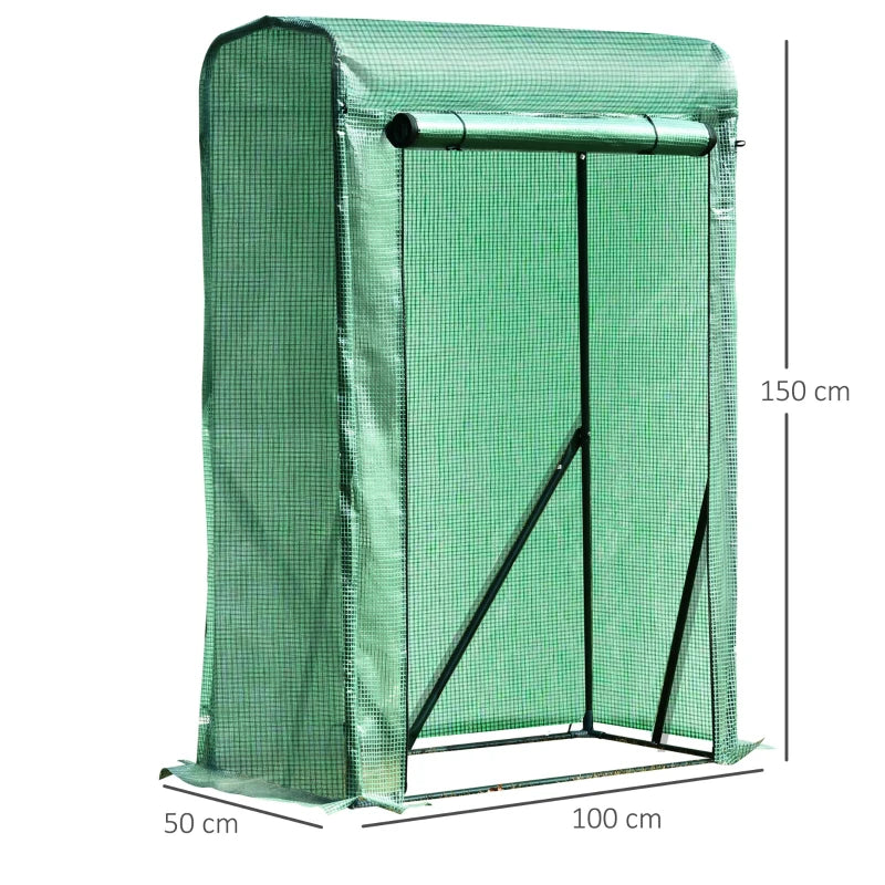 Greenhouse Plant Cover with Zipper - 100x50x150cm Green