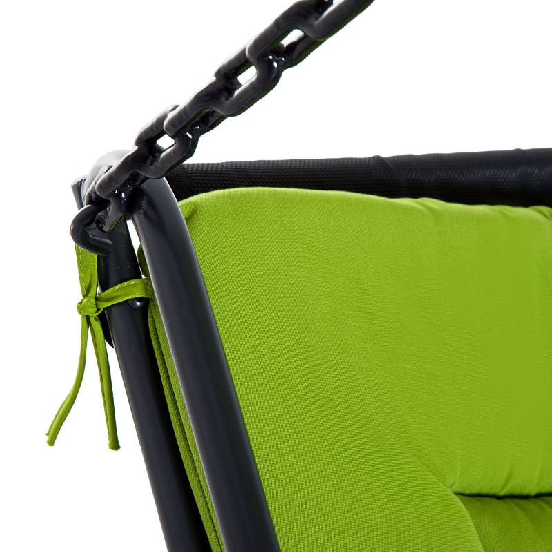 Green 2-Seater Garden Swing Lounger with Adjustable Canopy