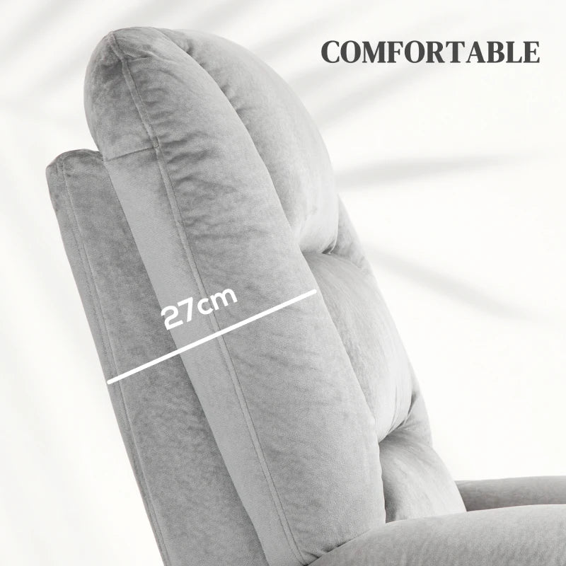 Velvet Electric Lift and Recline Massage Armchair with Remote Control in Grey