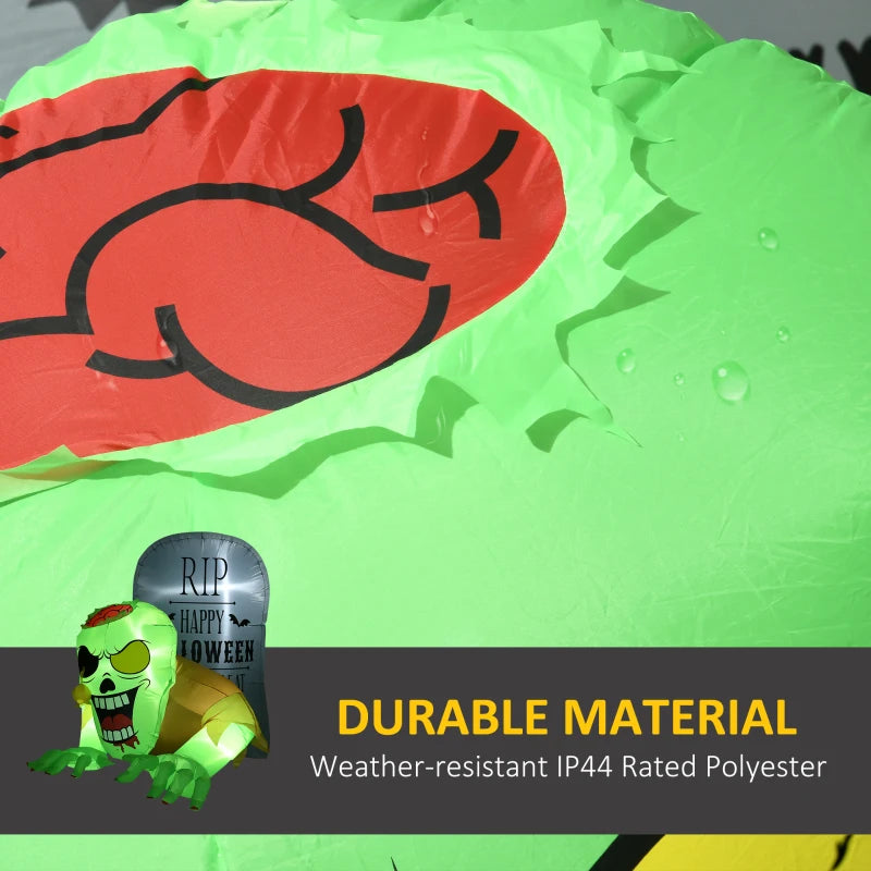 5FT Halloween Inflatables Ghost & Tombstone - LED Lighted Outdoor Decorations for Garden, Lawn & Party