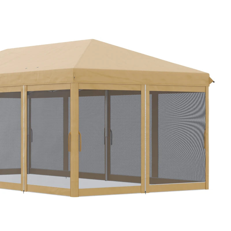 Beige 6m x 3m Pop Up Marquee Gazebo