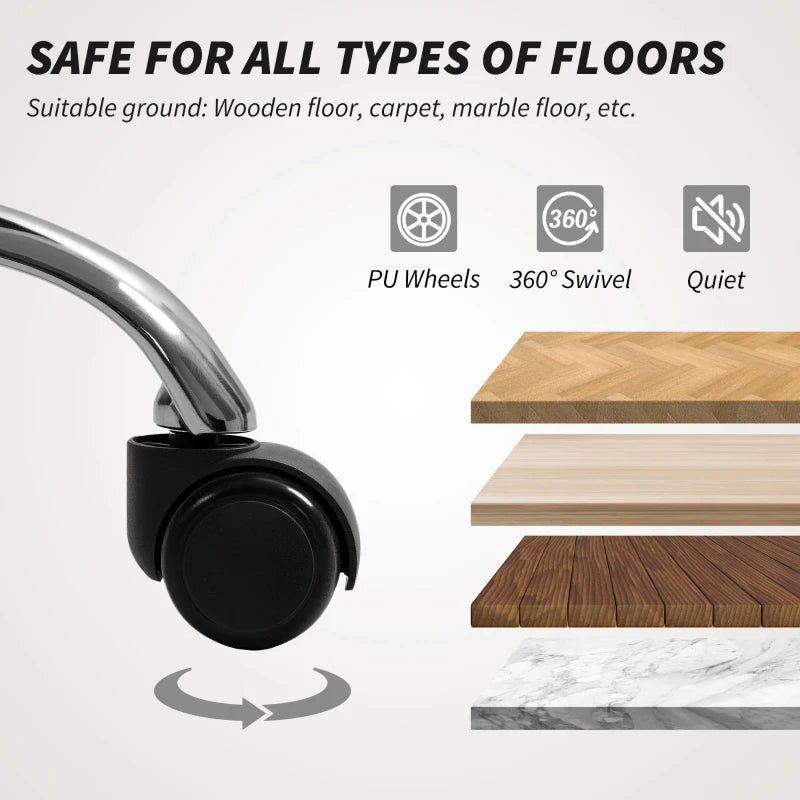 Modern White Plush Office Desk Chair - Armless Swivel Vanity Chair with Adjustable Height for Home, Bedroom & Living Room